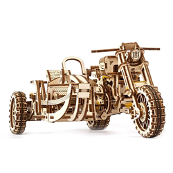 Механические 3D пазлы UGEARS - «Мотоцикл Scrambler UGR-10 с коляской»