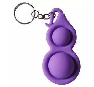 Pop It Антистресс Игрушка - (Поп Ит - Попит - Popit) - Фиолетовый Брелок с хвостиком - 2 пупырки