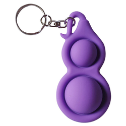 Pop It Антистресс Игрушка - (Поп Ит - Попит - Popit) - Фиолетовый Брелок с хвостиком - 2 пупырки