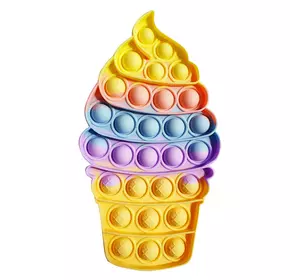Pop It Антистресс Игрушка - (Поп Ит - Попит - Popit) - Мороженое рожок радуга