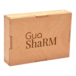 Скребок ГуаШа Сердце - Обсидиан +  Подарочная коробка из дерева - Лакированная