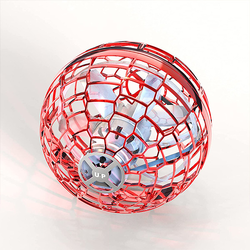 Летающий шар спиннер светящийся FlyNova pro Flying spinner мяч бумеранг для детей Красный