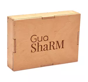 Скребок ГуаШа Сердце Нефрит + Подарочная коробка из дерева - Лакированная