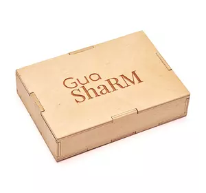 Скребок ГуаШа Сердце - Белый нефрит + Подарочная коробка из дерева - Лакированная