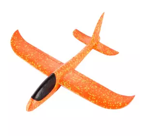 Самолет планер светящийся из пенопласта, 48 см Оранжевый