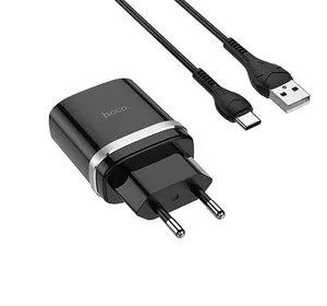 Зарядное устройство комплект-провод и вилка Hoco N3 Micro 1USB 3A micro-USB black