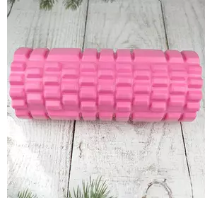 Массажный ролик Forever Roller 33 см роллер для спины валик для йоги пилатеса и массажа Бледно-розовый