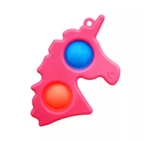 Simple Dimple Антистресс Игрушка Симпл Димпл - (Pop It - Поп Ит - Попит - Popit) - Розовый Единорог с карабином - 2 пупырки