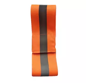Светоотражающая лента (повязка) на липучке на руку одежду Оранжевая